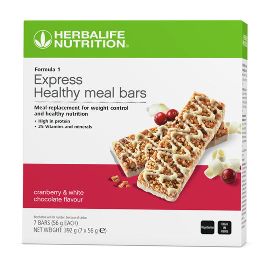 Herbalife F1 Express Meal Bars cranberry white chocolate box of 7